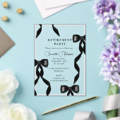 Fancy Waterverf Black Bow Formele Pensioen Partij Acryl Uitnodigingen (Insitu (Huwelijk))