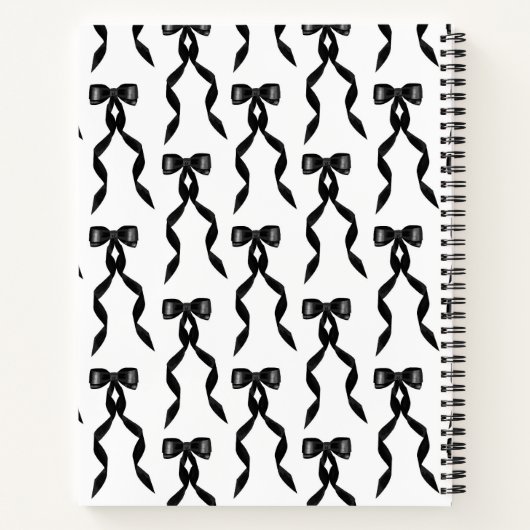 Fancy Waterverf Black Bow Monogrammed Notitieboek (Achterkant)