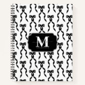 Fancy Waterverf Black Bow Monogrammed Notitieboek (Voorkant)