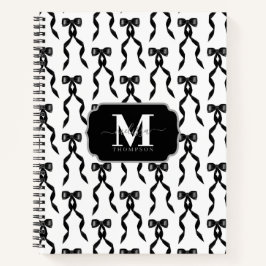 Fancy Waterverf Black Bow Monogrammed Notitieboek