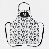 Fancy Waterverf Black Bow Monogrammed Schort (Voorkant)