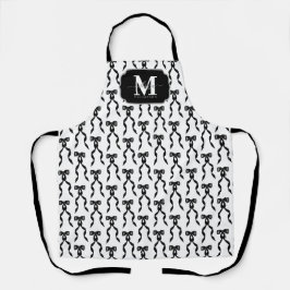 Fancy Waterverf Black Bow Monogrammed Schort