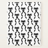 Fancy Waterverf Black Bow Monogrammed Wedding Planner (Achterkant)