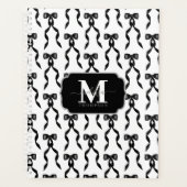 Fancy Waterverf Black Bow Monogrammed Wedding Planner (Voorkant)