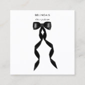 Fancy Waterverf Black Bow QR Code Social Media Vierkante Visitekaartje (Voorkant)