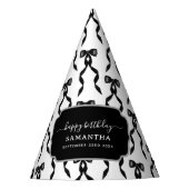 Fancy Waterverf Black Bow Verjaardag Feesthoedjes (Voorkant)