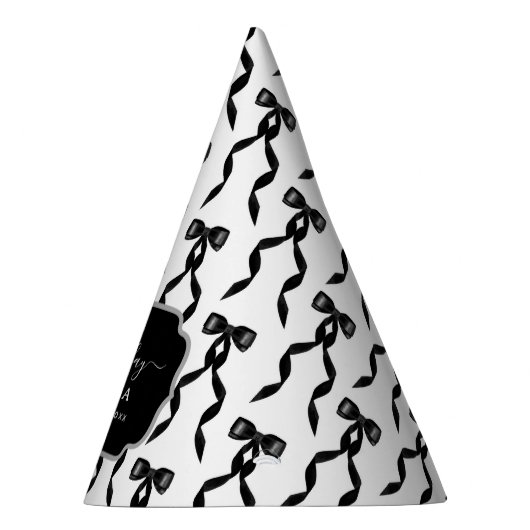 Fancy Waterverf Black Bow Verjaardag Feesthoedjes (Rechts)