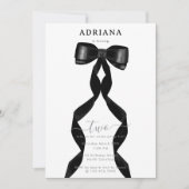 Fancy Waterverf Black Bow Verjaardag Kaart (Voorkant)