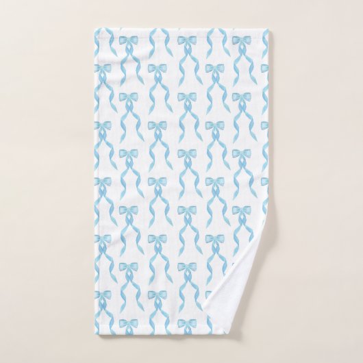 Fancy Waterverf Blue Bow Bad Handdoek (Handdoek)