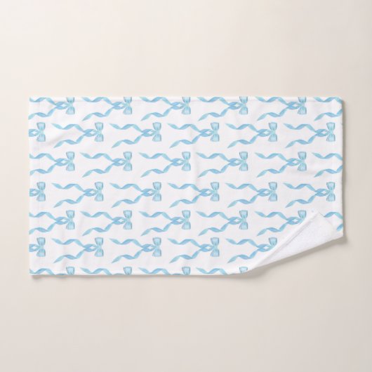 Fancy Waterverf Blue Bow Bad Handdoek (Handdoek)