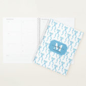 Fancy Waterverf Blue Bow Monogrammed Wedding Planner (Display)