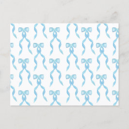 Fancy Waterverf Blue Bow Pattern Briefkaart