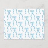 Fancy Waterverf Blue Bow Pattern Briefkaart (Voorkant)