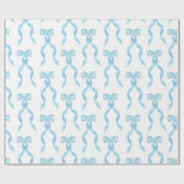 Fancy Waterverf Blue Bow Pattern Cadeaupapier (Vlak)