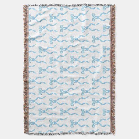 Fancy Waterverf Blue Bow Pattern Deken (Voorkant Verticaal)
