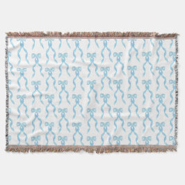 Fancy Waterverf Blue Bow Pattern Deken