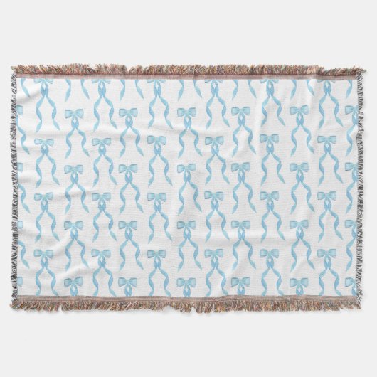 Fancy Waterverf Blue Bow Pattern Deken (Voorkant)