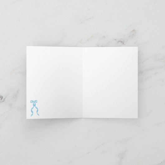 Fancy Waterverf Blue Bow Pattern Kaart (Binnen)