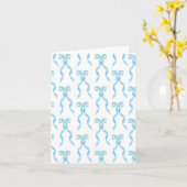 Fancy Waterverf Blue Bow Pattern Kaart (Gele Bloem)