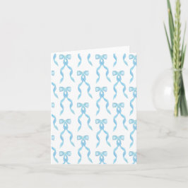 Fancy Waterverf Blue Bow Pattern Kaart