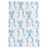 Fancy Waterverf Blue Bow Pattern Medium Cadeauzakje (Achterkant)