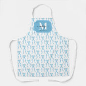 Fancy Waterverf Blue Bow Pattern Schort (Voorkant)