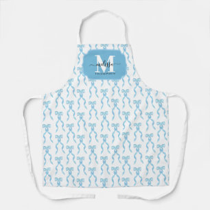 Fancy Waterverf Blue Bow Pattern Schort