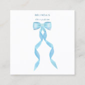 Fancy Waterverf Blue Bow QR Code Social Media Vierkante Visitekaartje (Voorkant)