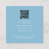 Fancy Waterverf Blue Bow QR Code Social Media Vierkante Visitekaartje (Achterkant)