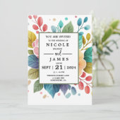 Fancy Waterverf Floral Kaart (Staand voorkant)