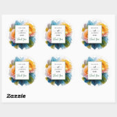 Fancy Waterverf Floral Ronde Sticker (Vel)