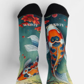 Fancy Waterverf Koi Fish Crew Sokken (Top)