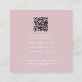 Fancy Waterverf Pink Bow QR Code Social Media Vierkante Visitekaartje (Achterkant)