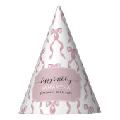 Fancy Waterverf Pink Bow verjaardagsfeestje Feesthoedjes (Voorkant)