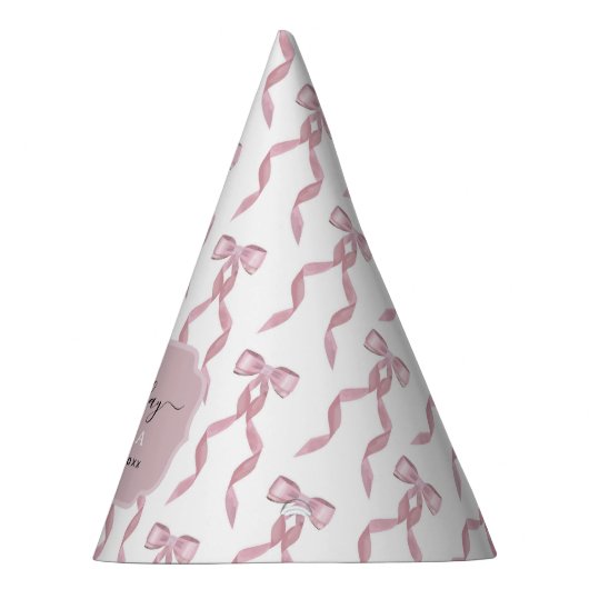 Fancy Waterverf Pink Bow verjaardagsfeestje Feesthoedjes (Rechts)