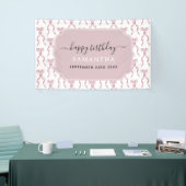 Fancy Waterverf Pink Bow verjaardagsfeestje Spandoek (Beurs)