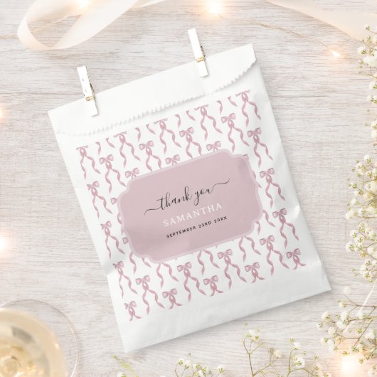 Fancy Waterverf Roze strikpatroon Bedankzakje (Geknipt)