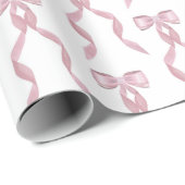 Fancy Waterverf Roze strikpatroon Cadeaupapier (Rol Hoek)
