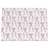 Fancy Waterverf Roze strikpatroon Groot Cadeauzakje (Voorkant)