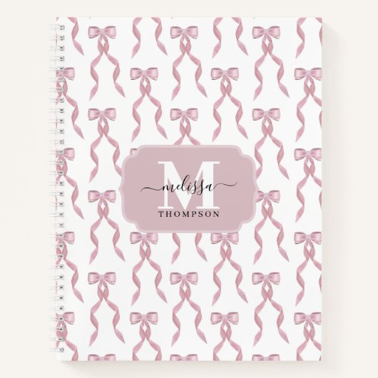 Fancy Waterverf Roze strikpatroon Notitieboek (Voorkant)