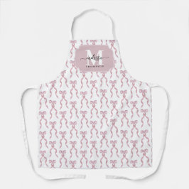 Fancy Waterverf Roze strikpatroon Schort