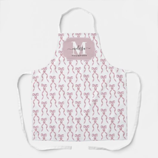 Fancy Waterverf Roze strikpatroon Schort (Voorkant)