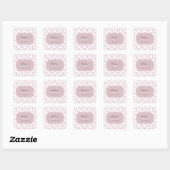Fancy Waterverf Roze strikpatroon Vierkante Sticker (Vel)