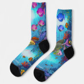 Fancy Waterverf Tropical Fish Crew Sokken (Links)