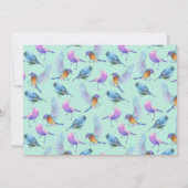 Fancy Waterverf vogels met Lijst bruiloft RSVP Kaart (Achterkant)