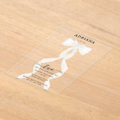 Fancy Waterverf White Bow Formal Birthday Acryl Uitnodigingen (Laagn)