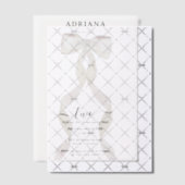Fancy Waterverf White Bow Formal Birthday Vellum Uitnodigingen (Offset (Uitnodiging))