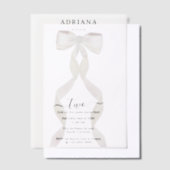 Fancy Waterverf White Bow Formal Birthday Vellum Uitnodigingen (Offset)