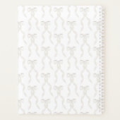 Fancy Waterverf White Bow Monogrammed Wedding Planner (Achterkant)