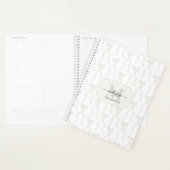 Fancy Waterverf White Bow Monogrammed Wedding Planner (Display)